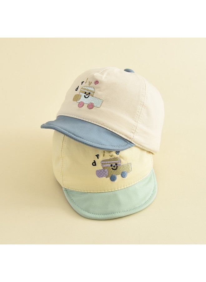 Bumblebee kids Sun Hat For Boys With Cartoon Embroidery - Outdoor Adjustable Toddler Cap - Image 3