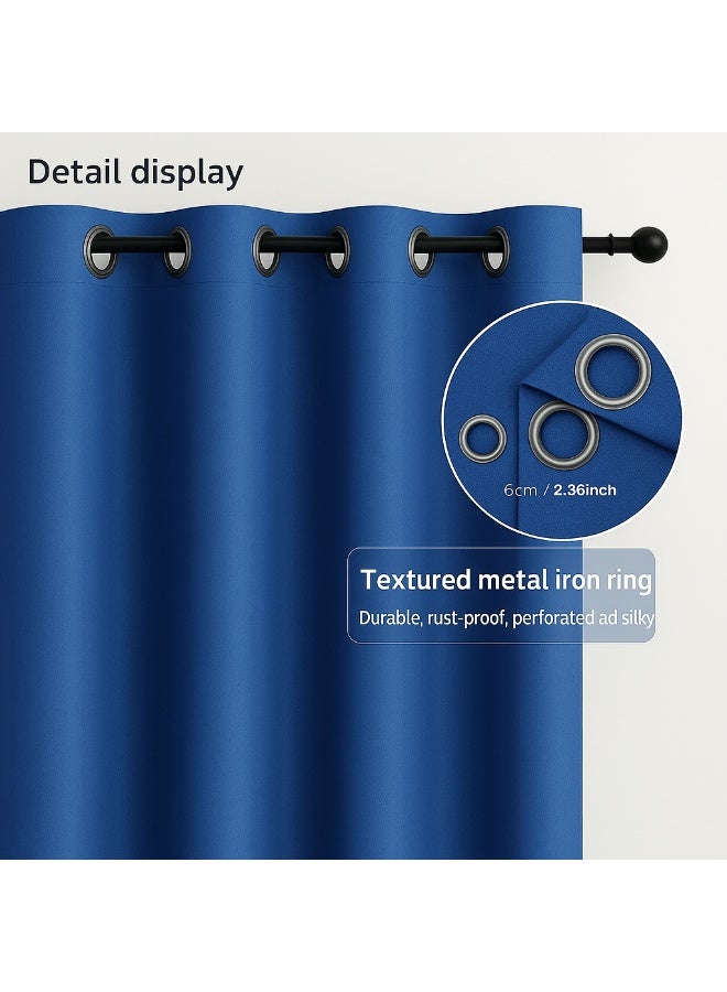 AMALI Elegant Blackout Curtains 2 Panel Set,16 Grommets, Size (L 274 x W 132) cm) for Living Room and Bedroom Shiny Polyester Fabric - Image 3