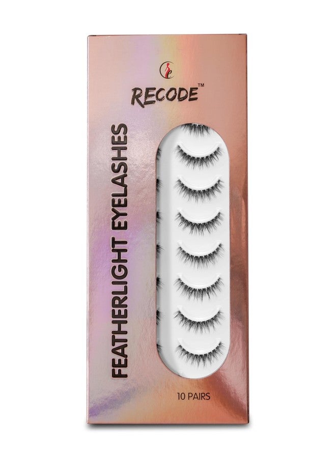 Recode RE02 Featherlight Faux Mink Eyelashes-Transparent Band,Pack of 10 - Image 1