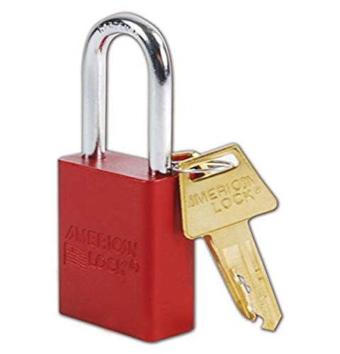 Master Lock "Master Lock A1106RED Aluminum Red Safety Padlock with 1/4"" x 1-1/2"" Shackle", 1-Padlock - Image 2