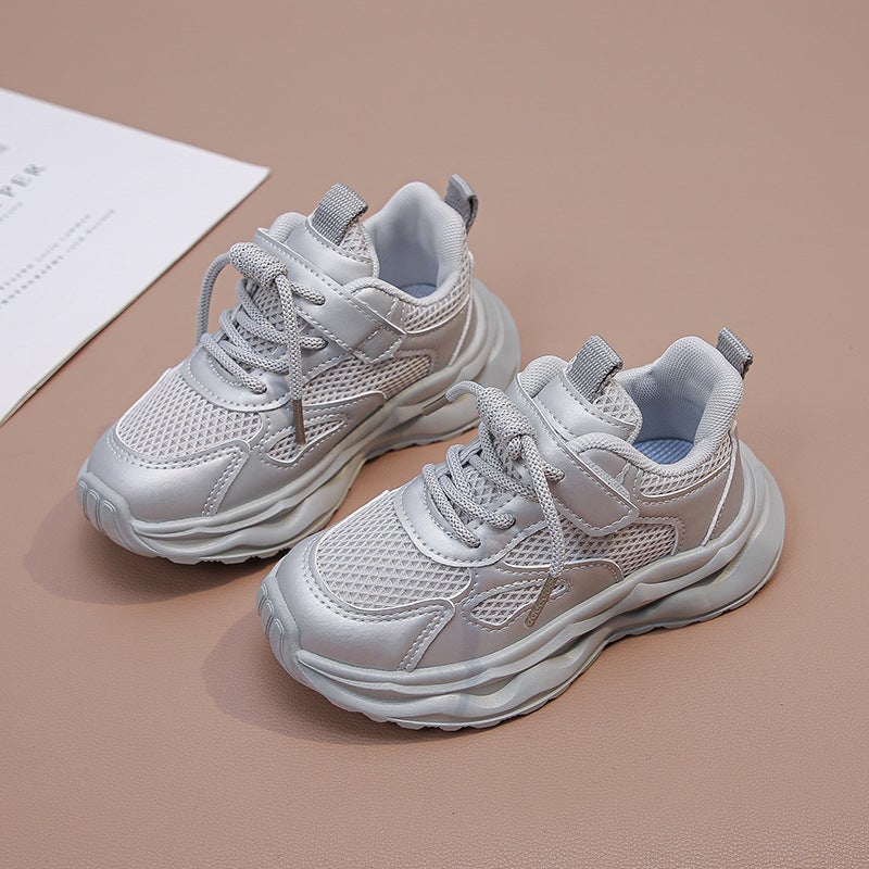 2025 Spring Breathable Mesh Surface Children'S Swivel Buckle Trendy Shoes Boys And Primary School Students Sneaker Girls Casual Running Shoes - Image 1