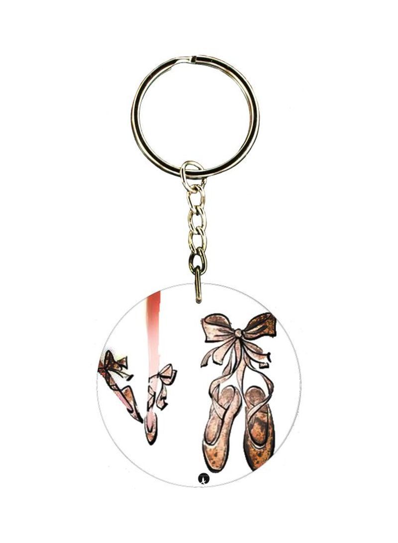 Girl Shoe Printed Keychain