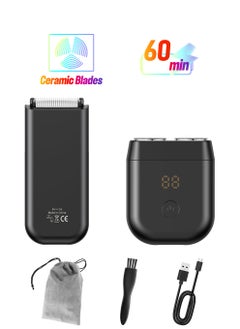 ENSSU 2-in-1 Beard Trimmer & Electric Shaver for Men, USB Rechargeable Facial Hair Clipper, Body Groomer, Portable Travel Razor, Precision Hair Trimmer For Face & Body