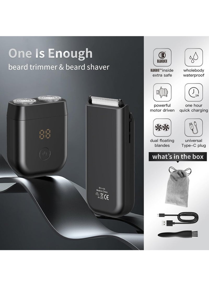 ENSSU - ENSSU 2-in-1 Beard Trimmer & Electric Shaver for Men, USB Rechargeable Facial Hair Clipper, Body Groomer, Portable Travel Razor, Precision Hair Trimmer For Face & Body - Image 1