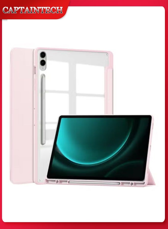 Captaintech Galaxy Tab S9+ 12.4 Case – Clear Shockproof Cover with S Pen Holder, Tri-Fold Stand u0026 Auto Wake/Sleep - Image 1