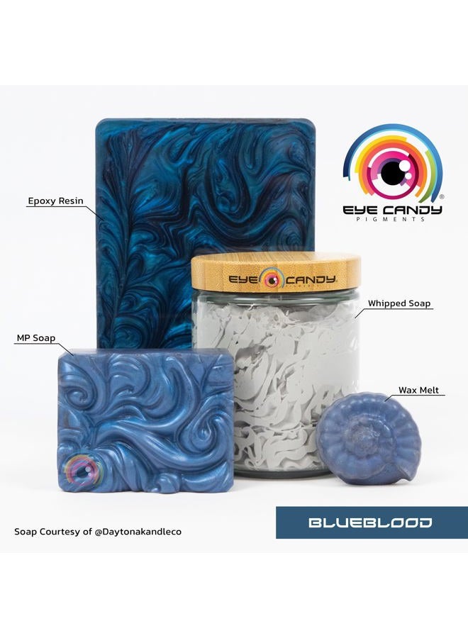 Eye Candy Mica Powder Pigment “Blue Blood” (25g) Multipurpose DIY Arts and Crafts Additive | Woodworking, Epoxy, Resin, Natural Bath Bombs, Paint, Soap, Nail Polish, Lip Balm (Blue Blood, 25G) - Image 2