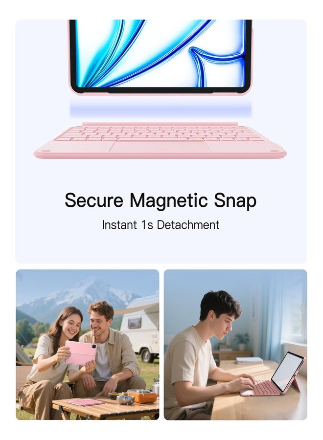 Inateck for iPad 10th Generation Case with Keyboard,Ultralight iPad Keyboard Case for iPad 10 Gen,iPad Air 6 2024,iPad Air 5/4 10.9",iPad Pro 11 4/3/2/1,Detachable Keyboard with Touchpad, KB04122 Pink - Image 5