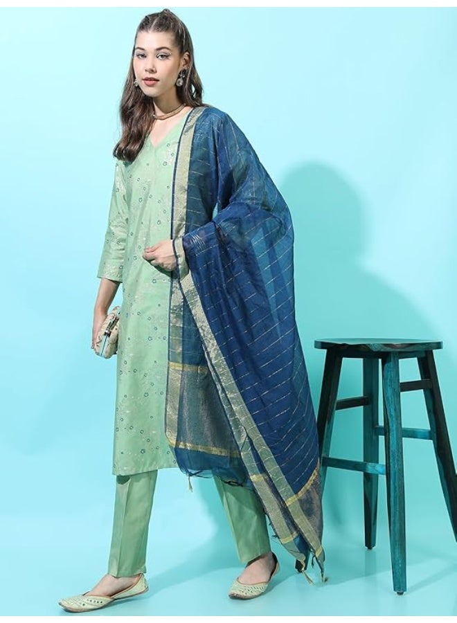 Vishudh Women's Rayon Ethnic kurta  Set rayon  GREEN(M) - Image 5