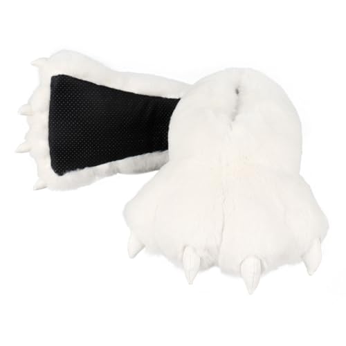 QinRuan Adult Monster Paw Slippers, Fuzzy Animal Claw Comfortable Warm Plush Bear Paw Shoes - Image 1