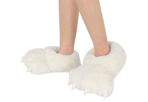 QinRuan Adult Monster Paw Slippers, Fuzzy Animal Claw Comfortable Warm Plush Bear Paw Shoes - Image 2