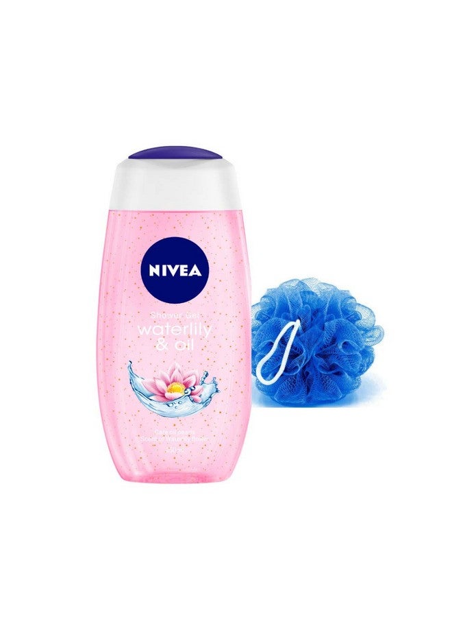 NIVEA Waterlily & Oil Shower Gel, 250 ml with Free Loofah - Image 1