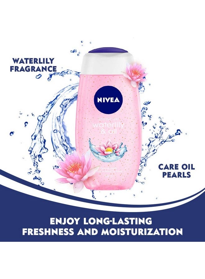 NIVEA Waterlily & Oil Shower Gel, 250 ml with Free Loofah - Image 3