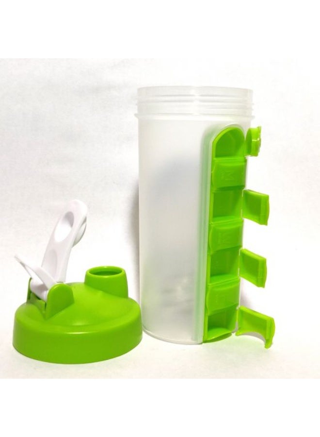 Pack of 2-piece Protein Shaker Bottles with Pill Storage - Image 2