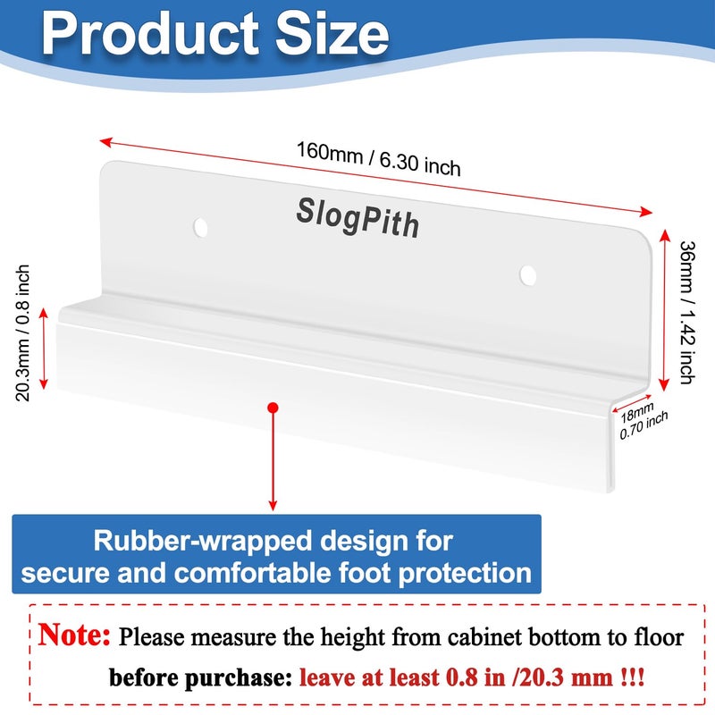 SlogPith Cabinet Foot Pull For Trash Drawer,Hands Free Trash Opener,Durable Stainless Steel Material, Cabinet Foot Pull Design For Full Overlay Cabinet Doors In Kitchens, Laundry Rooms And Garbage Room (White) - Image 3