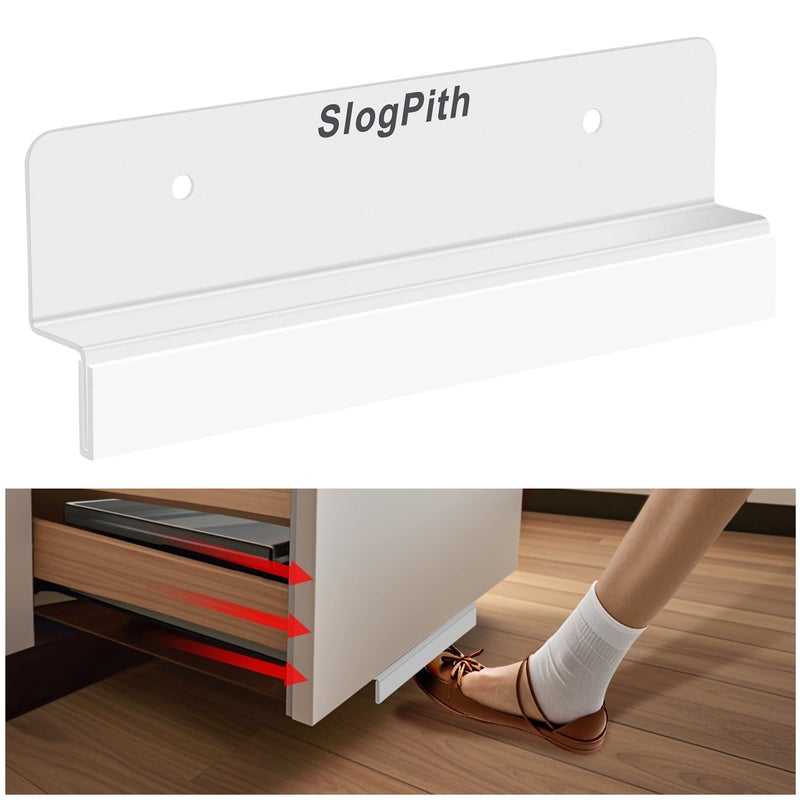 SlogPith Cabinet Foot Pull For Trash Drawer,Hands Free Trash Opener,Durable Stainless Steel Material, Cabinet Foot Pull Design For Full Overlay Cabinet Doors In Kitchens, Laundry Rooms And Garbage Room (White) - Image 1