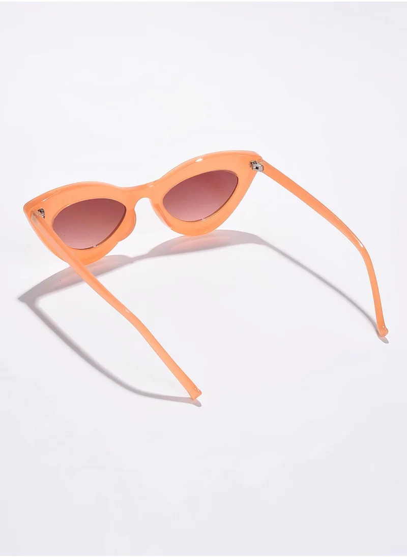 صوص هاوت Brown Lens Orange Cateye Sunglasses