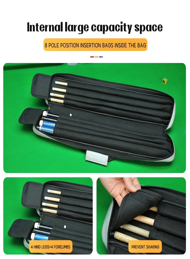 ivycaw Pool Cue Case 4x4, Pool Cue Carrying Case Soft Padded Billiard Stick Bag with Multi-pocket for 4 Butts and 4 Shafts, Pool Stick Case Cue Bag with Backpack-straps for Pool Cues and Accessories (grey) - Image 4
