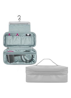 Linkidea Travel Carry Case Compatible With Dyson Airwrap Styler Portable Hanging Hair Dryer Curler Straightener Organizer Travel Bag With Hook (Gray)  - Image 1