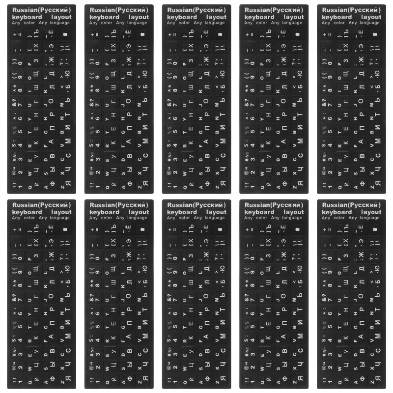 20 pcs Keyboard Stickers Black Background with White Lettering Keyboard Skin - Image 4
