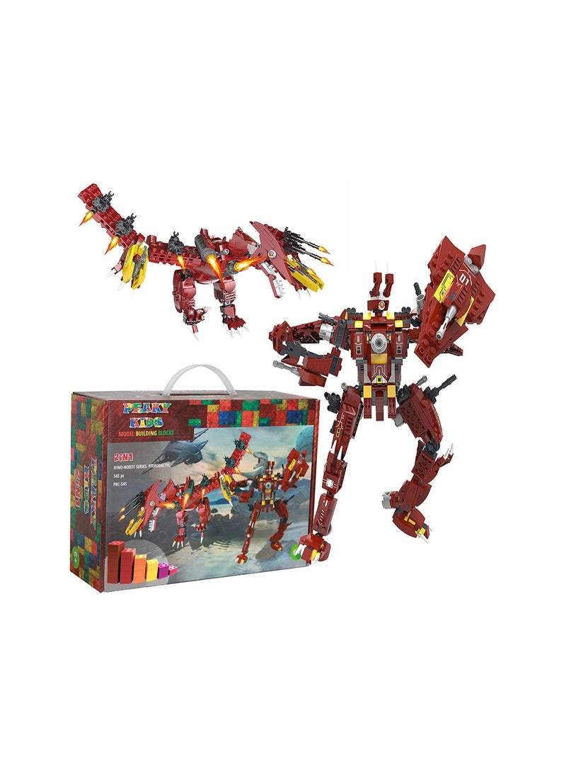 PEAKY KIDS Dinosaur Transformer Model Building Blocks Collectible 3D Building Micro Mini Blocks Bricks Set  - Image 1