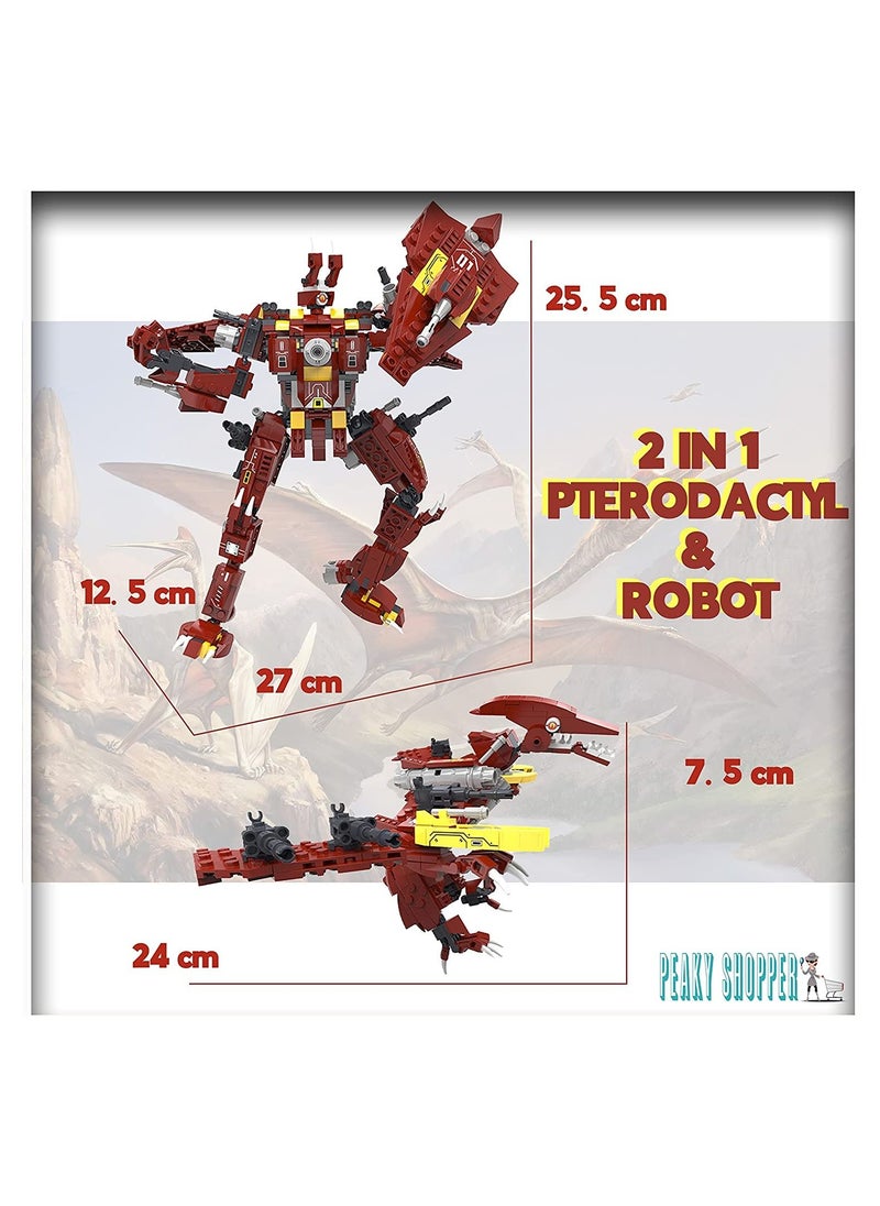 PEAKY KIDS Dinosaur Transformer Model Building Blocks Collectible 3D Building Micro Mini Blocks Bricks Set  - Image 2