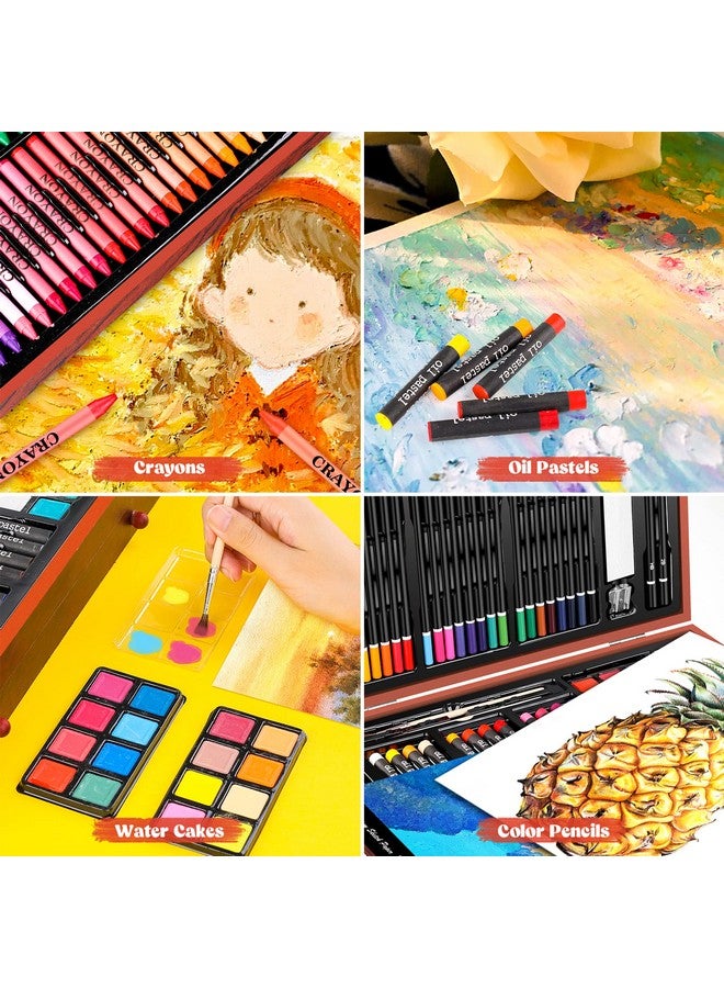Caliart Art Supplies Aesthetic Cute Preppy Stuff School Supplies 153Pack Deluxe Wooden Art Set Crafts Drawing Painting Coloring Supplies Kit With 2 A4 Sketch Pads Mothers Day Gift For Mom - Image 4