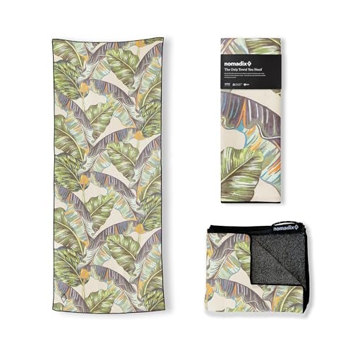 Nomadix Original Towel  Perfect for Beach Pool Travel Camping Yoga  Made with Recycled Materials  Super Absorbent  Sand Resistant  Banana Leaf Green  725x30