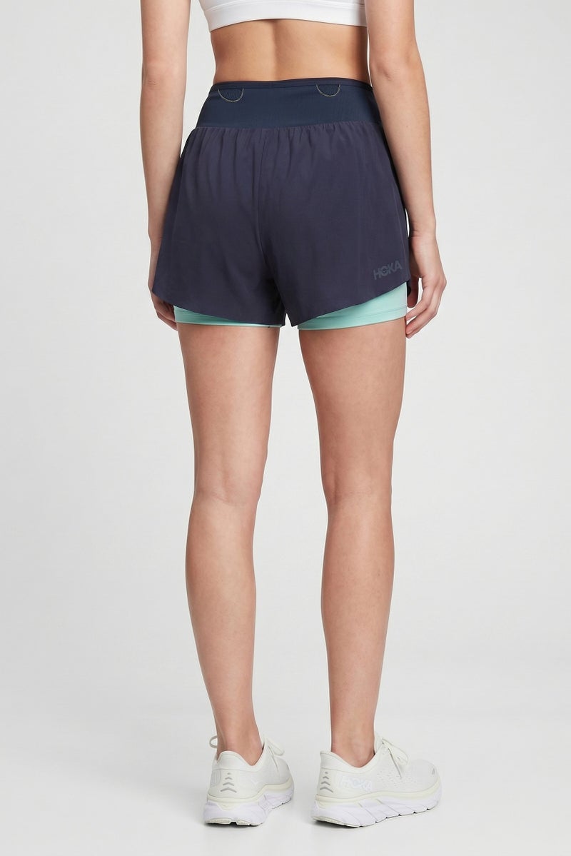 Hoka Women Sportswear Fit Skyglide Training Shorts, Navy - Image 3