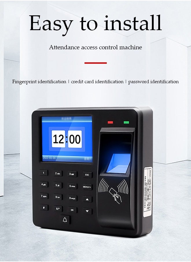 Aibecy - Attendance Machine ​with Fingerprint, Time Clocks for Employees Small Business,Password Punching in One,2.4 inch TFT Color Screen - Image 1