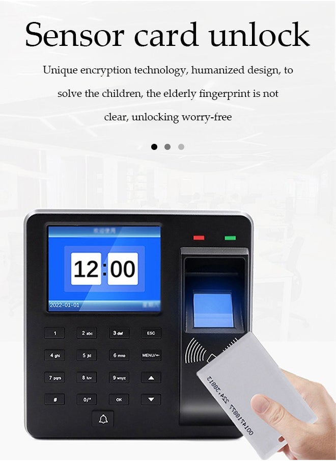 Aibecy - Attendance Machine ​with Fingerprint, Time Clocks for Employees Small Business,Password Punching in One,2.4 inch TFT Color Screen - Image 1