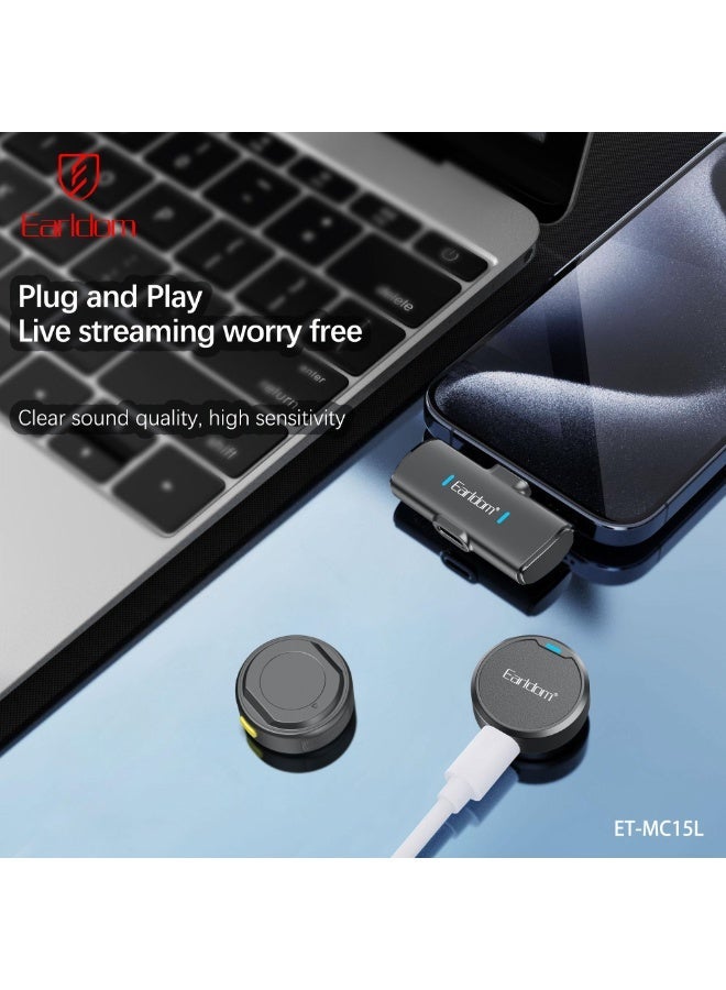 Earldom MC15L Wireless Lavalier Microphone with Strong Magnetic Clip – Plug & Play, Noise Reduction - Image 3