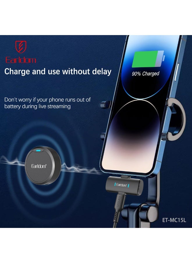 Earldom MC15L Wireless Lavalier Microphone with Strong Magnetic Clip – Plug & Play, Noise Reduction - Image 5