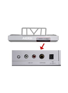 Aiersi Silver Colour 61 keys Touch Response Electronic Organ A668 61-key Piano Styled Touch Response Keyboard LED Digital Display  - Image 3