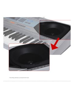 Aiersi Silver Colour 61 keys Touch Response Electronic Organ A668 61-key Piano Styled Touch Response Keyboard LED Digital Display  - Image 5