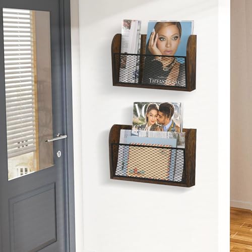 YINMIT 2 Packs Wall File Organizer-Holder, Hanging File Organizer, Wall Mounted File Holder, Wall Mount Paper Folder Rack for Office and Home - Image 5