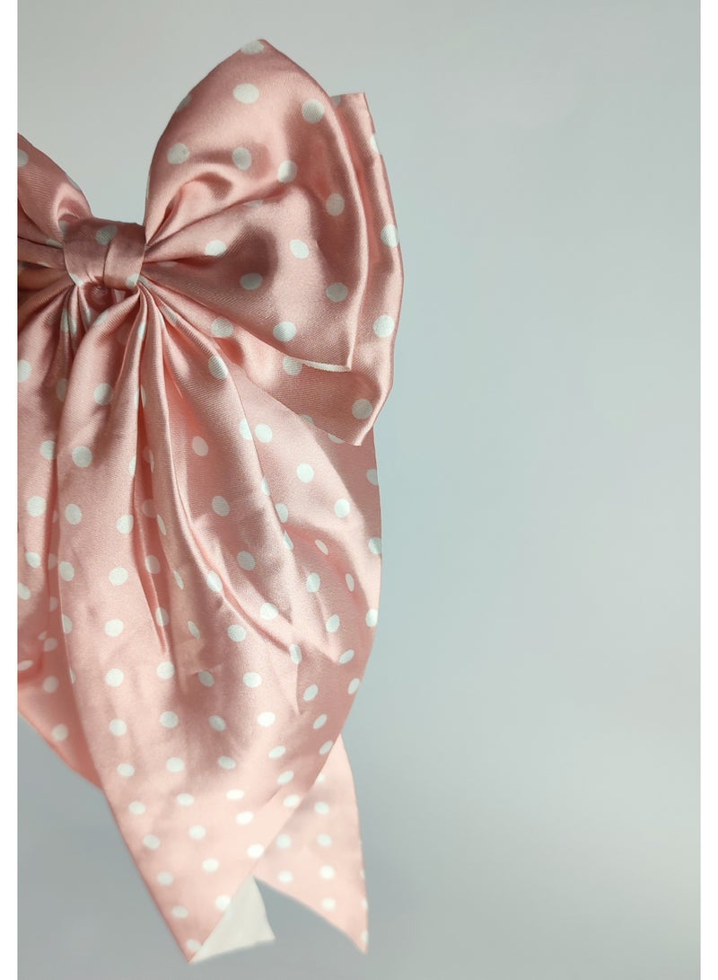 Large satin bow hair clip - high quality material - Image 4