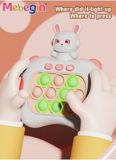 MEBEGIN Quick Push Bubble Game with Lanyard and 4 Fun Game Modes, Rabbit-shaped Push Pop Game, Mini-Handheld Fast Speed Push Game Console with Light and Sound, Fun Electronic Push It Pop Fidget Toys, Creative Antistress Toy for Kids and Adults, 3 AAA Batteries(Not Included)  - Image 3