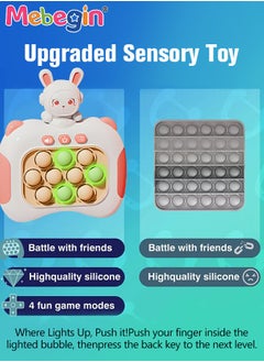 MEBEGIN Quick Push Bubble Game with Lanyard and 4 Fun Game Modes, Rabbit-shaped Push Pop Game, Mini-Handheld Fast Speed Push Game Console with Light and Sound, Fun Electronic Push It Pop Fidget Toys, Creative Antistress Toy for Kids and Adults, 3 AAA Batteries(Not Included)  - Image 5