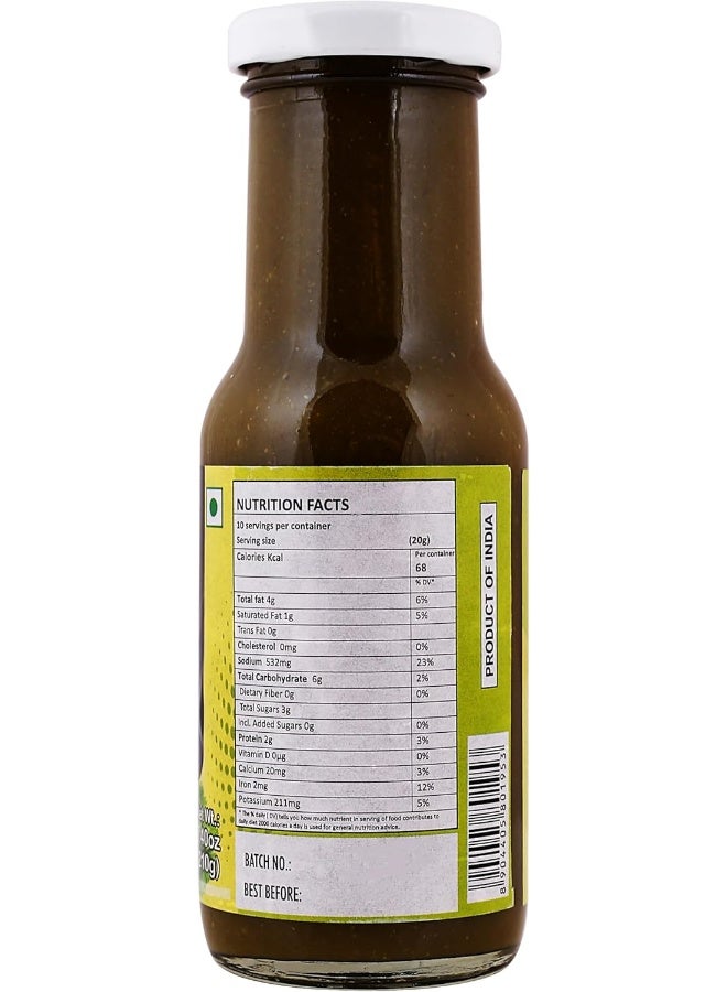 Chokhi Dhani Foods Coriander Chutney - 210g | Fresh Coriander Blend | Green Chutney for Snacks | Sandwiches | Samosas | Burgers - Image 2