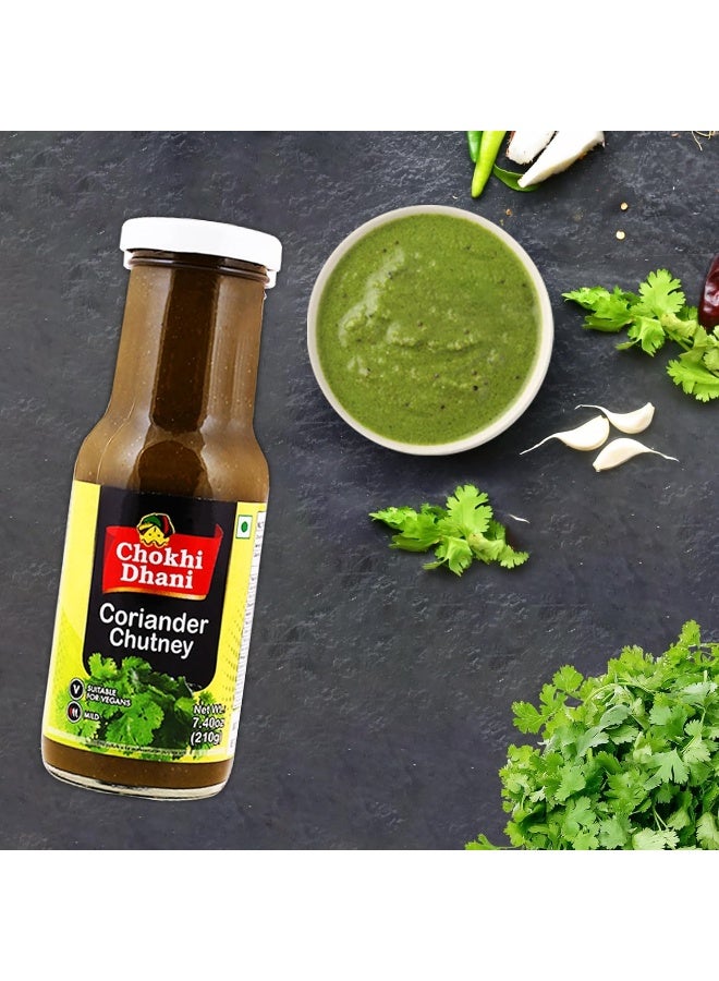 Chokhi Dhani Foods Coriander Chutney - 210g | Fresh Coriander Blend | Green Chutney for Snacks | Sandwiches | Samosas | Burgers - Image 3