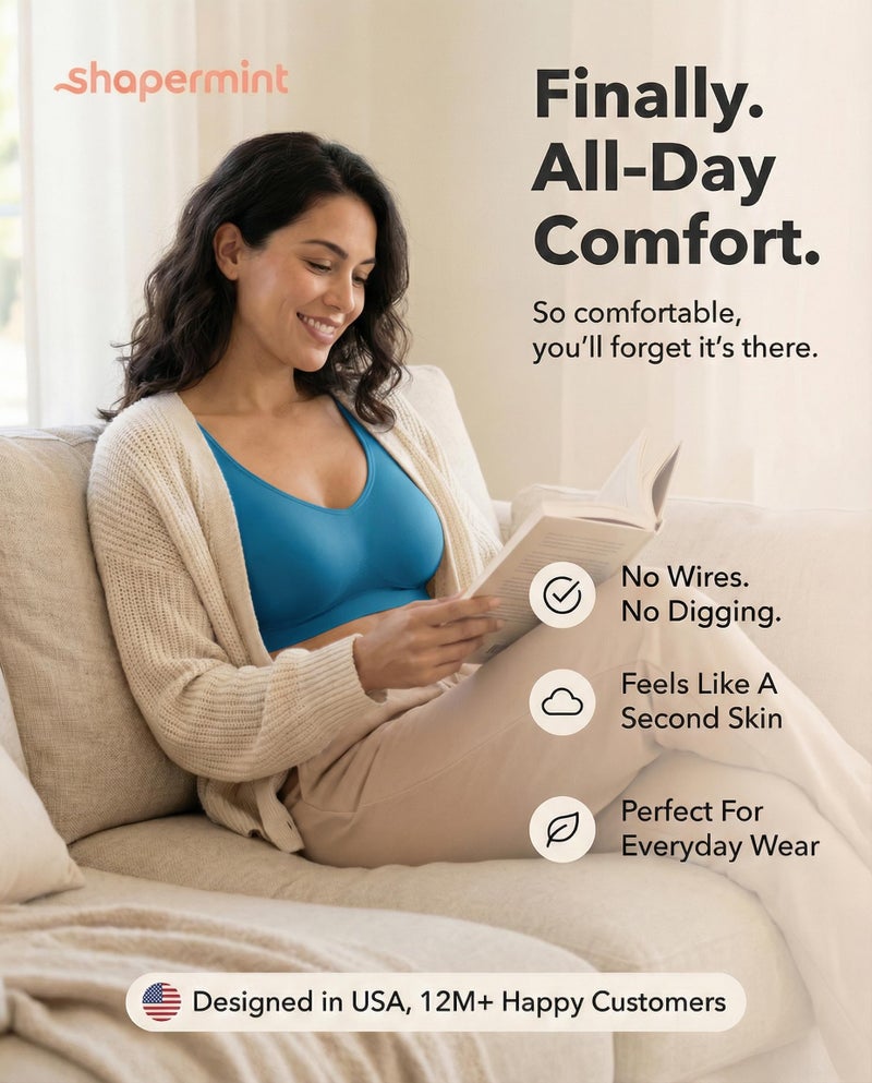 SHAPERMINT Wireless Bras for Women No Underwire â€“ Small to Plus Size Bralettes with Support and Natural Lift - Image 2