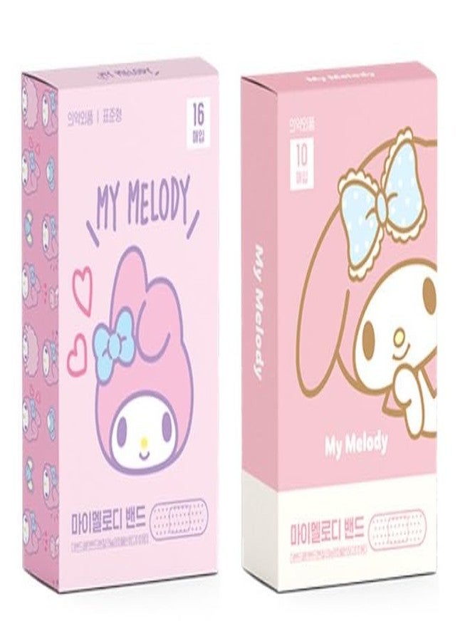 2Pack, Cute Kitty Friends Adhesive Bandages 10 Count, 16 Count Each Type, 26 Count Total, First Aid Bandages with Cute Designs, Design May Vary (Pink) - Image 1