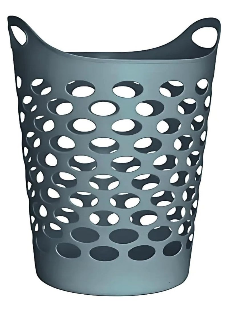 VIO 1 Pack Plastic Flexi Laundry Bin Multipurpose Flexible Laundry Storage Basket Hamper Light Weight and Durable Large Dirty Clothes Organizer Basket Toys Storage Basket with Handles 45 Litre Capacity  - Image 1