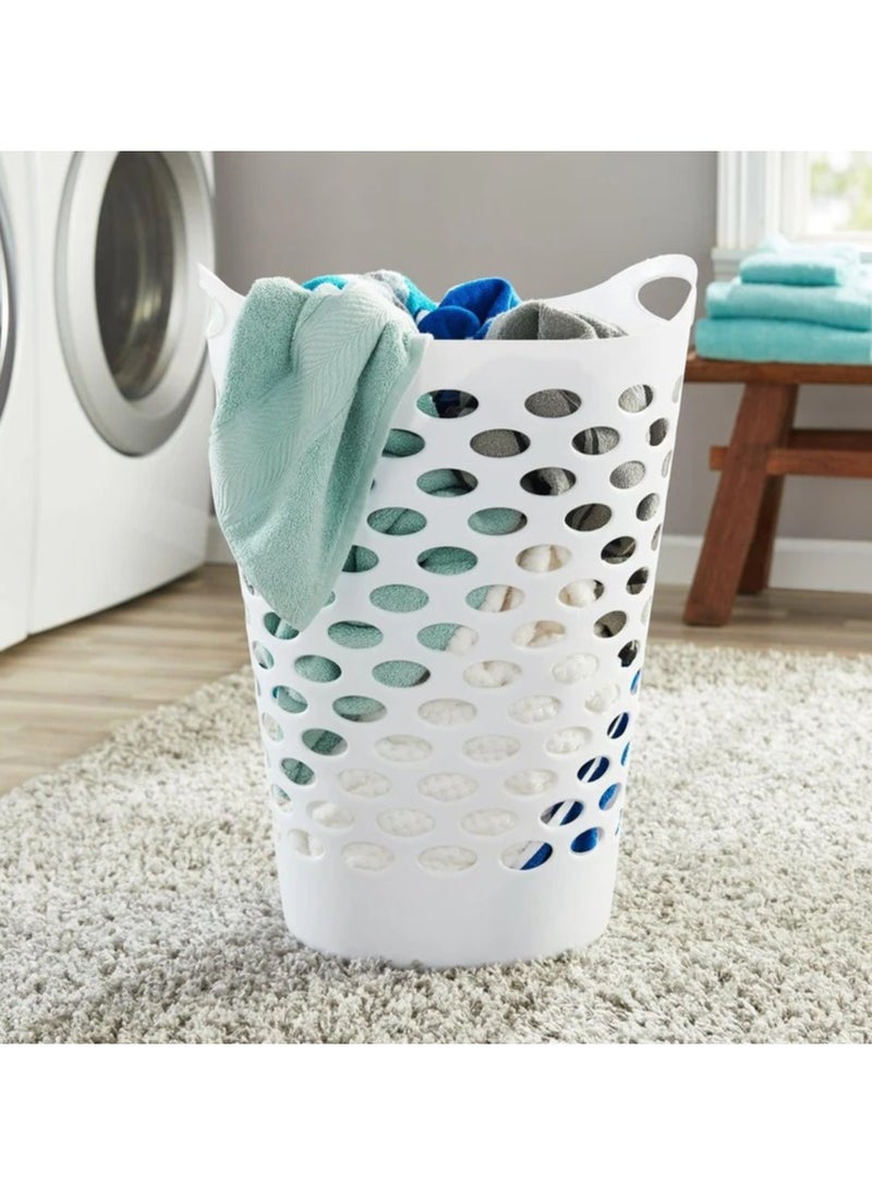 VIO 1 Pack Plastic Flexi Laundry Bin Multipurpose Flexible Laundry Storage Basket Hamper Light Weight and Durable Large Dirty Clothes Organizer Basket Toys Storage Basket with Handles 45 Litre Capacity  - Image 2