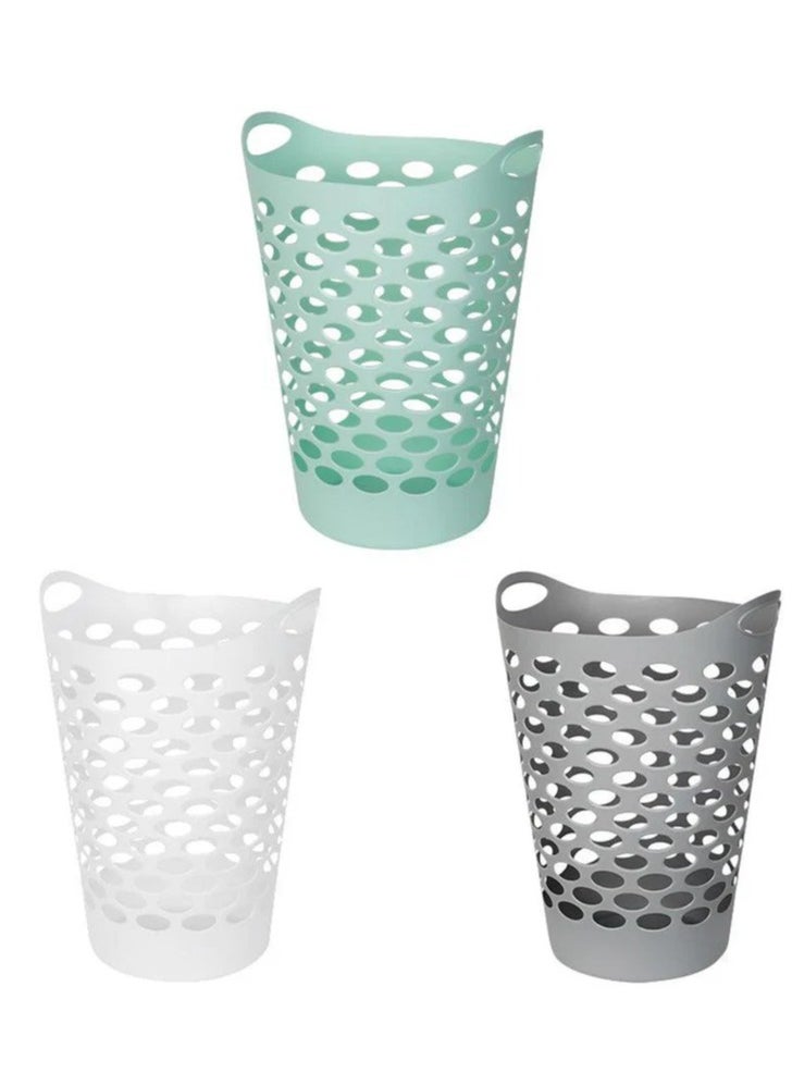 VIO 1 Pack Plastic Flexi Laundry Bin Multipurpose Flexible Laundry Storage Basket Hamper Light Weight and Durable Large Dirty Clothes Organizer Basket Toys Storage Basket with Handles 45 Litre Capacity  - Image 4