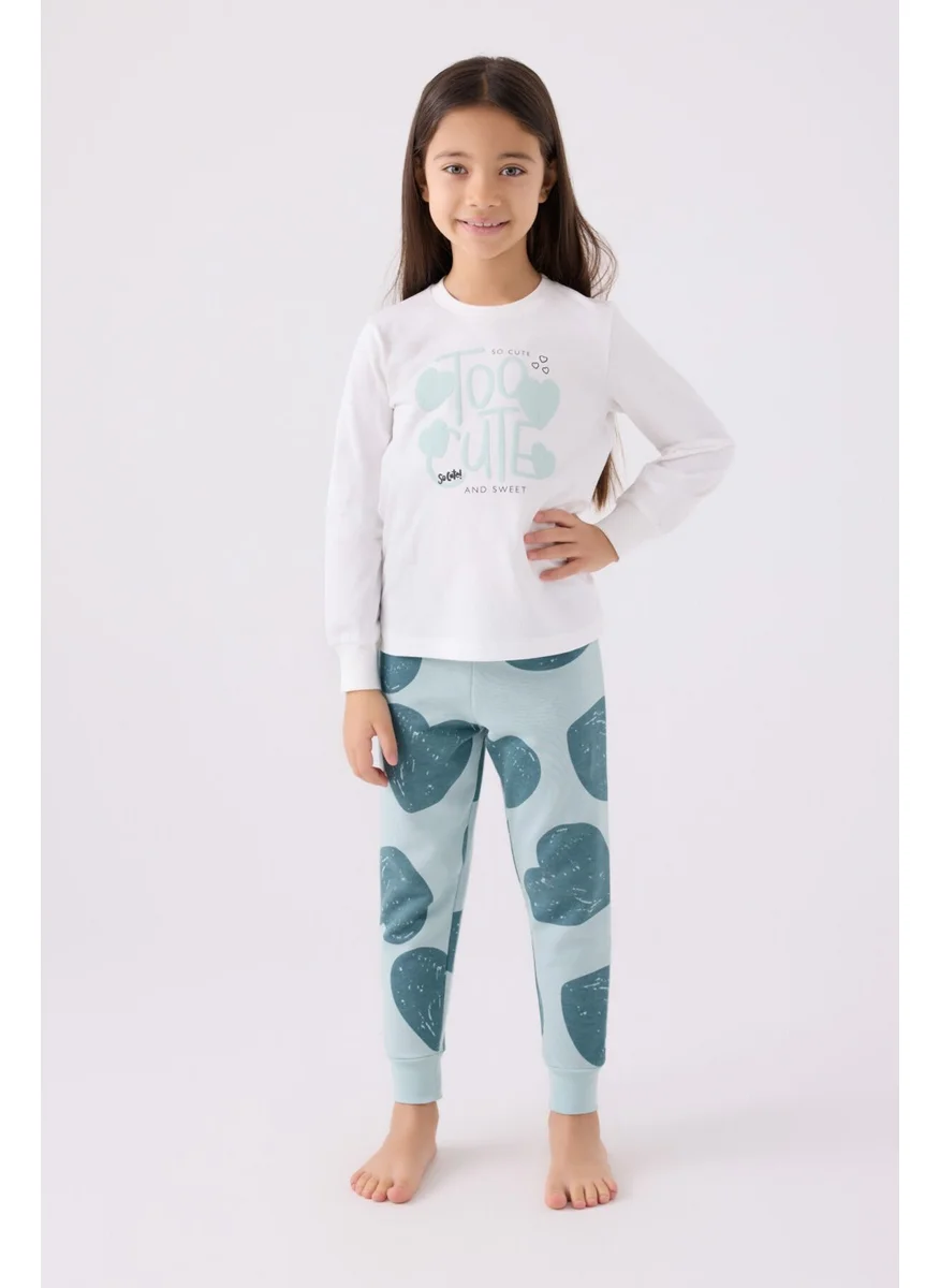 روليبولي Girls Long Sleeve Pajama Set RP3471 Water Green