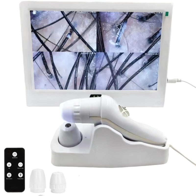 Skin Diagnosis Hair Analyzer 12inch Skin Scalp Detector MultiFunctional Hair Follicle Skin Analyser Machine Simple for Analysis Scalp Rechargeable 110240V US