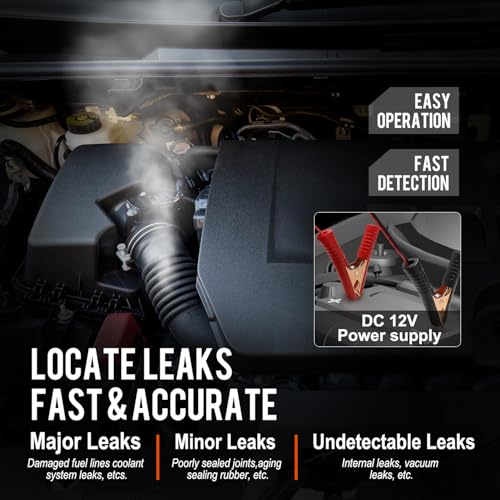 THIKPO Automotive Smoke Machine with Built-in Air Pump, Smoke Leak Detector for EVAP Vacuum, Pipe System, Fuel Leakage, 12V DC Vehicle Leakage Diagnostic Tester - Image 3