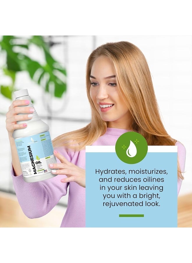 essentiallybased Magnesium Oil Spray 32oz Size - Extra Strength - 100% Pure for Less Sting - Less Itch - Essential Mineral Source - Made in USA  - Image 2