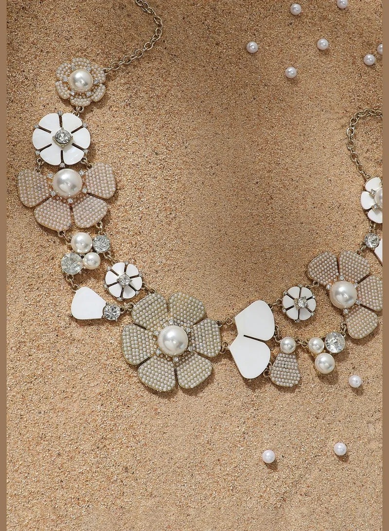 SOHI Gold Plated Designer Stone Party Necklace For Women